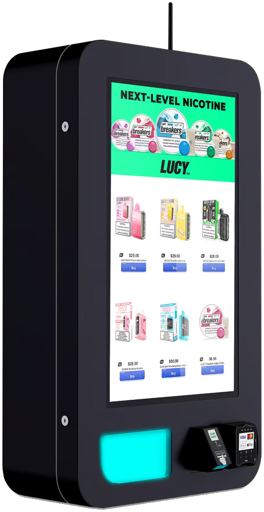 HBA Vending wall-mounted machine with touchscreen, ID scanner and card reader